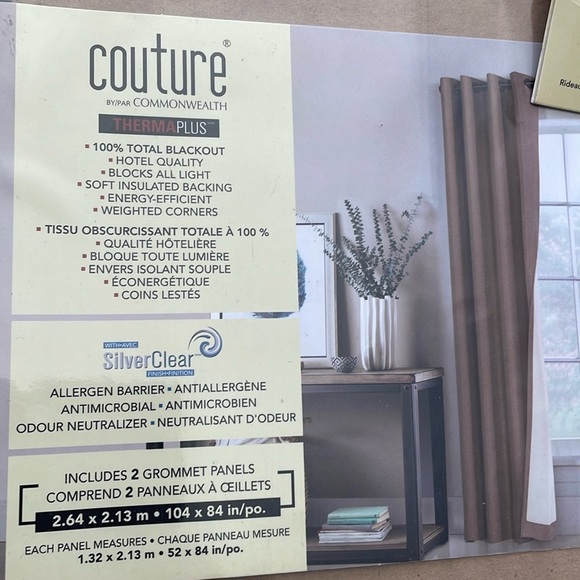 Couture - 2 panels black-out insulated curtains - Picture 3 of 7